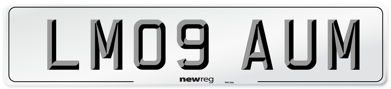 LM09 AUM Number Plate from New Reg